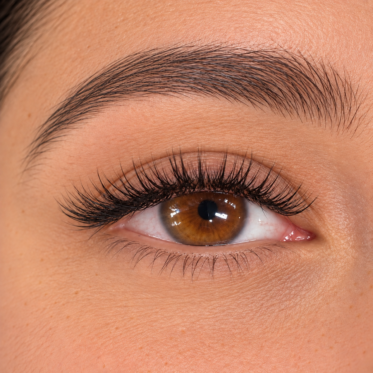 Renee Set lash extensions with full, softly curled lashes
